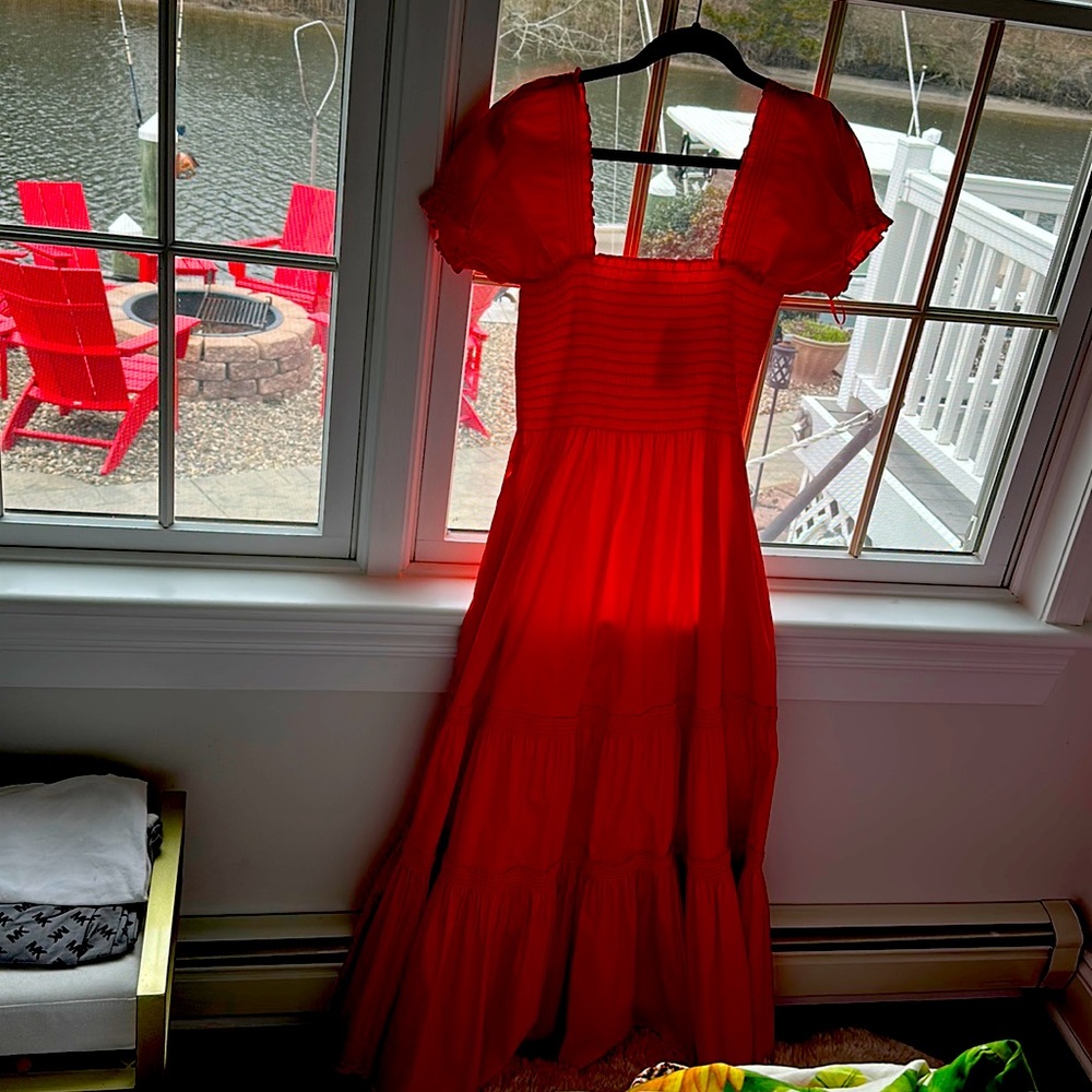 Tory Burch ,size XL , color orange Beautiful dress with tags authentic